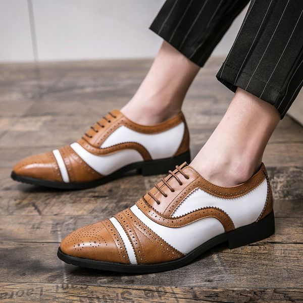 

british retro mens brown brogue shoes fashion breathable business leisure office career dress zapatos plus size 38-48 xf6252, Black