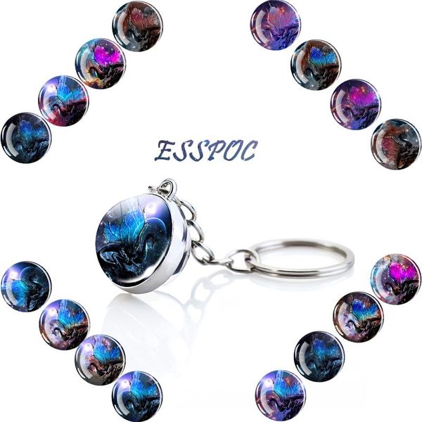 

novelty items sky dragon series crystal handsome keychain convex glass pendant mini ball ornament oriental birthday present