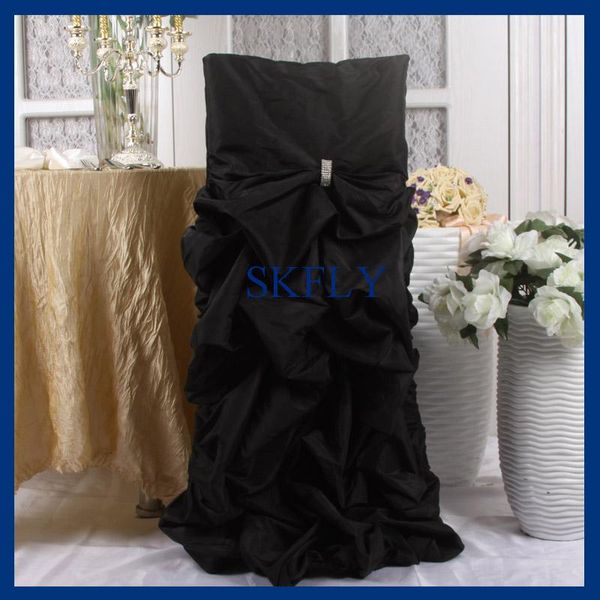 

chair covers ch003f many colors available wedding custom made ruffled gathered black cover with buckle