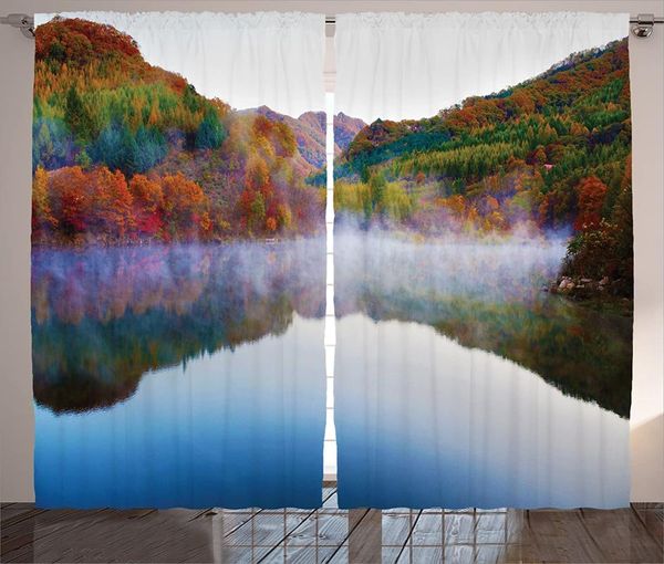 

curtain & drapes landscape curtains lake and mountain in the autumn fall heavenly spaces earth living room bedroom window