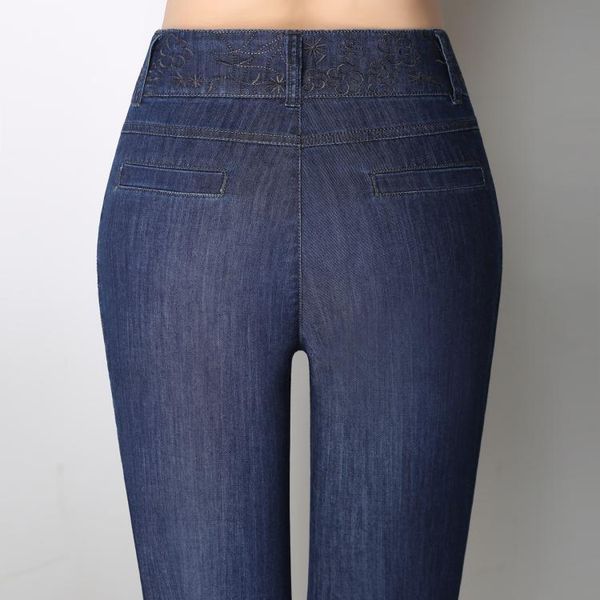 

women's jeans arrival spring and summer casual fashion high waist pants skinny straight button cotton close women plus size 28-36 38, Blue