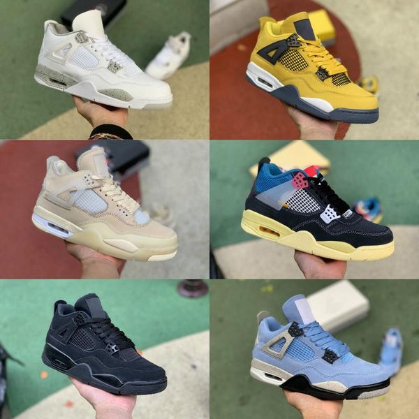 

jumpman lightnings 4 4s basketball shoes mens university blue cream sail red thunder white oreo bred union noir taupe haze what the black ce