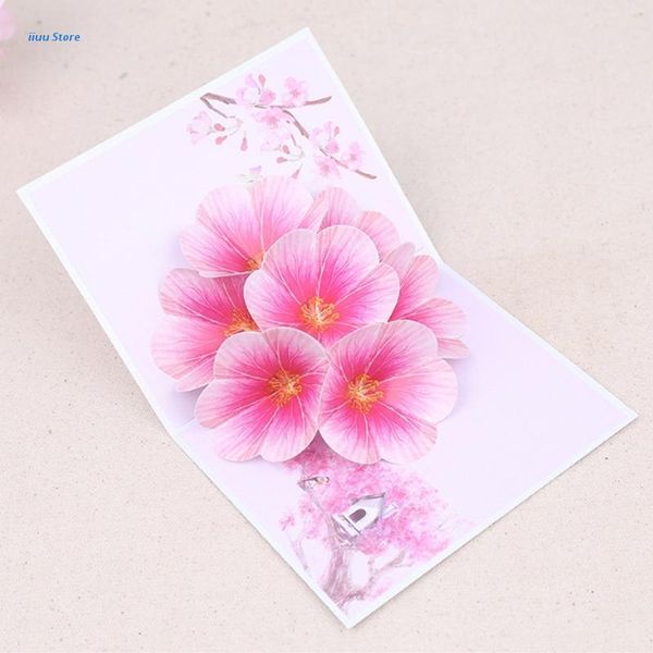 

greeting cards peach blossom handmade birthday wedding invitation 3d up card