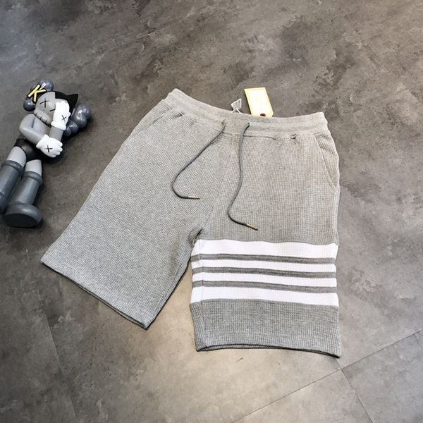 

luxury design waffle casual sports shorts women's summer loose fashion splicing large size lovers capris, White;black