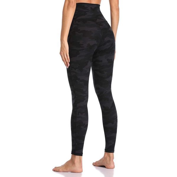 

fitness leggingssport high waisted women legging pants camouflage print solid pocket activewear push up jsw, Black