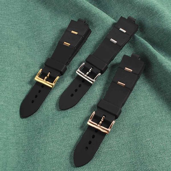

watch bands band strap man rubber replacement for bvlg diagono 8x24 8x22mm, Black;brown