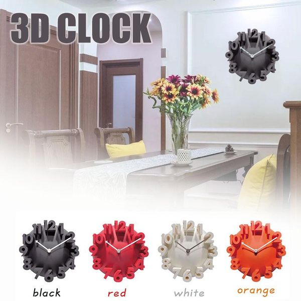 

wall clocks simple 3d number round creative modern art decoration for home living room bedroom