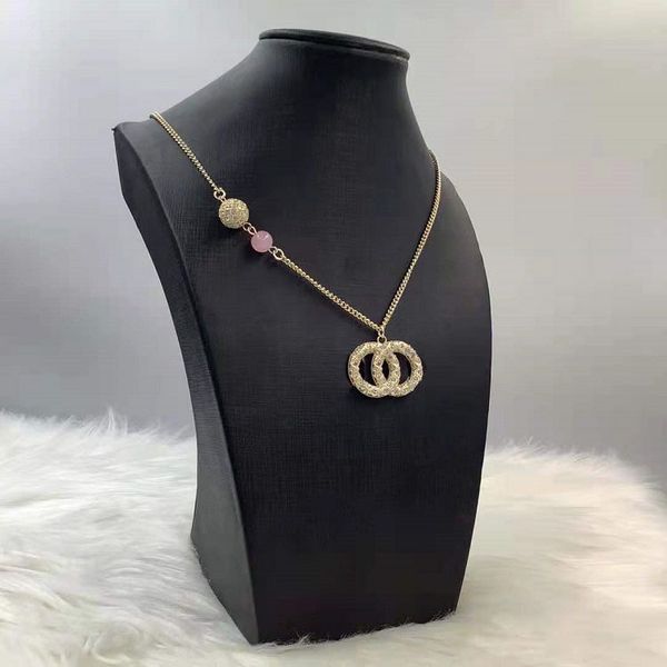 

design jewelry rhinestone clavicle necklace 2021 brass material fashion temperament simple neck chain female, Golden;silver