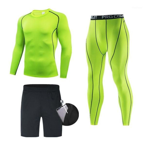 

men's compression running set tight legging shirt pant long sleeves clothing tracksuit suit men comression clothes tracksuits, Gray