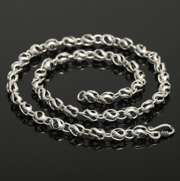 

6mm thick 925 sterling silver men's classic hollow link chain necklace chains