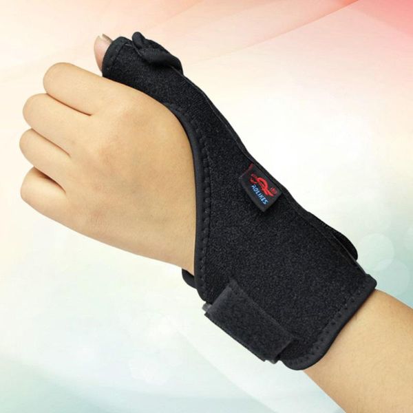 

wrist support thumb splint premium spica brace for high-speed recovery pain relief arthritis left hand (black), Black;red