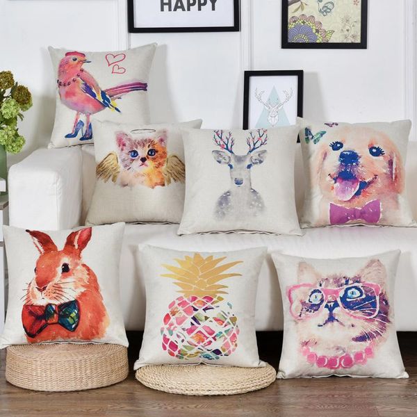 

cushion/decorative pillow cute animal bird robbit cat dog 3d digital print seat back waist cushion include core home sofa car chair pads dec