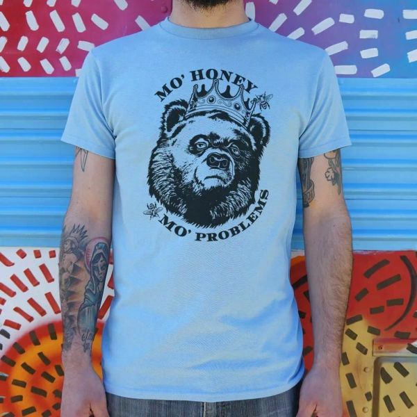 

mo' honey mo' problems t-shirt | mens short sleeve graphic t-shirt, White;black