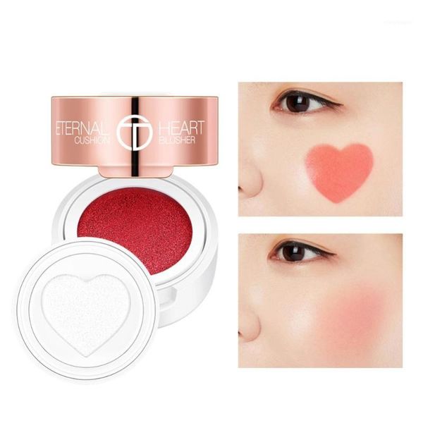 

waterproof long-lasting air cushion seal blush cream contour makeup palette heart blusher orange peach color1