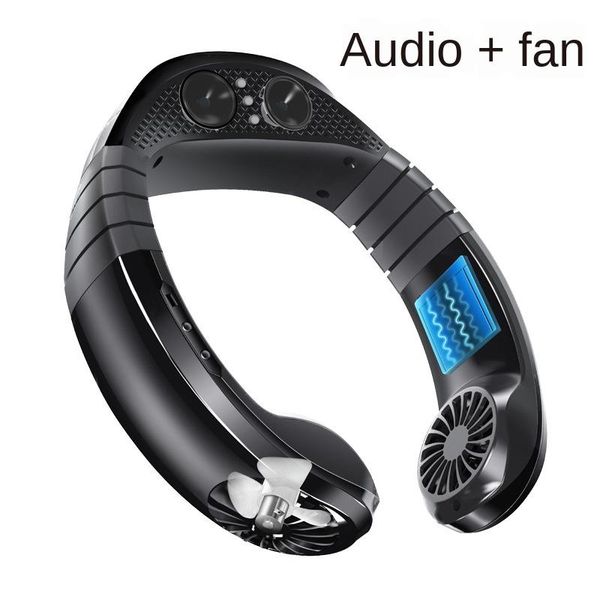 

electric fans hanging neck fan bluetooth audio music travel sports portable mini