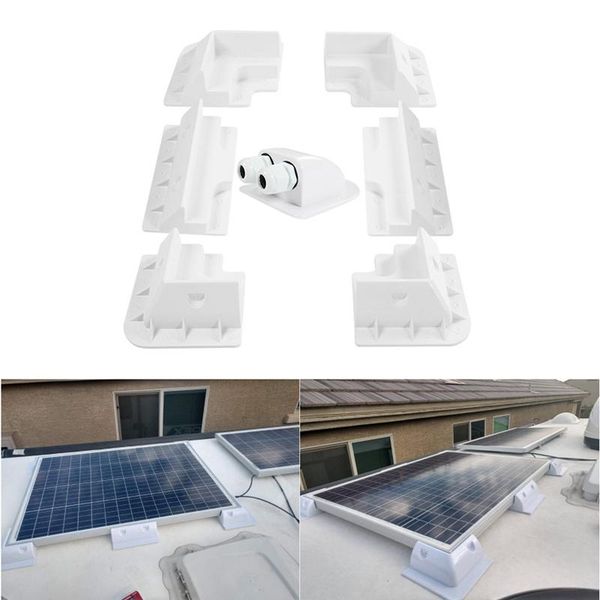 

parts 7pcs abs solar panel bracket kit caravan motorhome rv boat vehicle roof mount board corner side mounting
