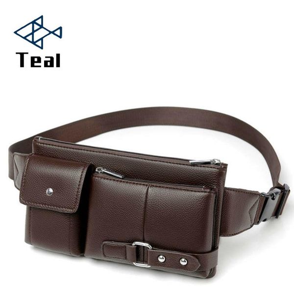 

waist bags men's packs male pu leather fanny pack belt bag phone pouch travel small