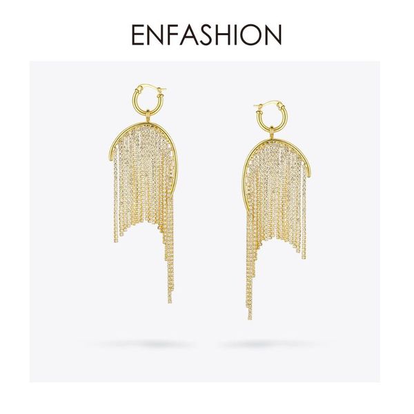 

crystal long tassel drop earrings for women gold color shiny statement zircon dangle earings fashion jewelry e201137 & chandelier, Silver