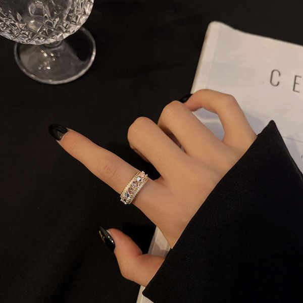 

south korea dongdamen new super flash zircon opening adjustable ring, Black