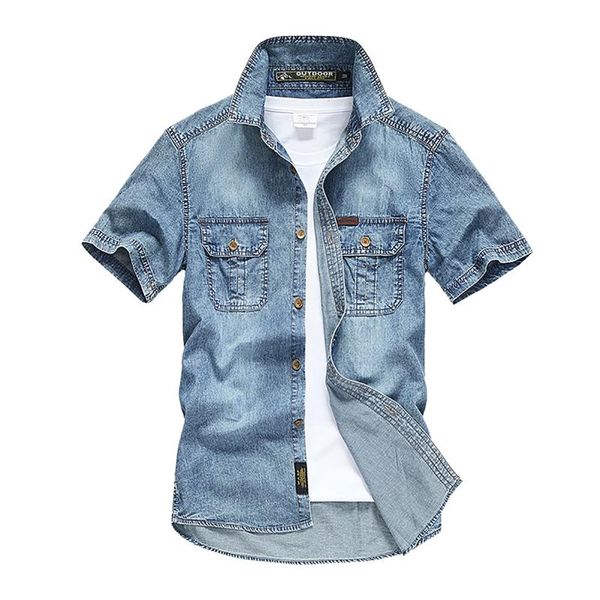 

men's casual shirts summer all-match denim shirt men outdoor fashion basic loose solid breathable quick-drying turn down collar, White;black