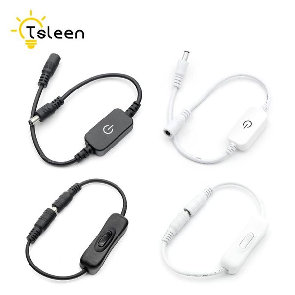 

smart home control 5.5*2.1mm dc12-24v in-line switch cable male female wire power adapter with on off for cctv camera led strip light