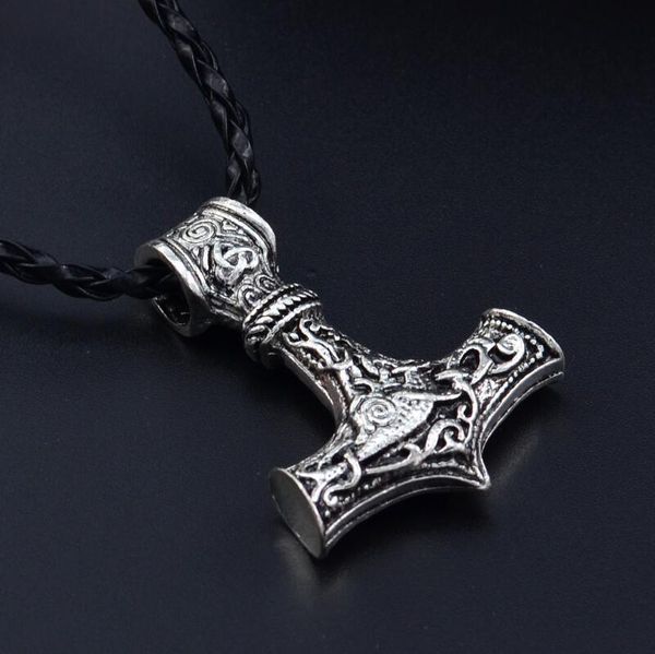 

pendant necklaces vintage carved viking hammer for men women classic retro geometric neckalces fashion jewerly gifts, Silver