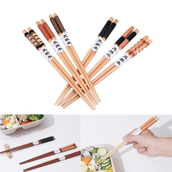 

chopsticks 1 pair japanese style bamboo handmade natural wood chop sticks with string sushi kitchen tableware