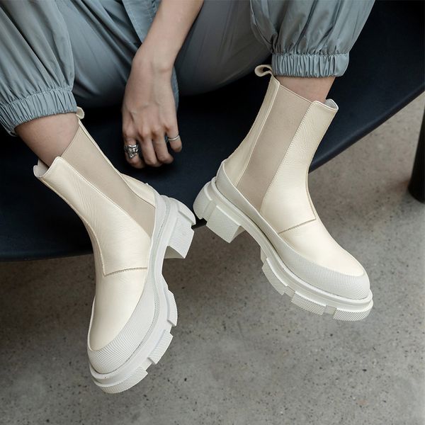 

boots women's royal leather boots, warm platform shoes, skin heels for women, casual winter shoes size 35-42 o2nw, Black