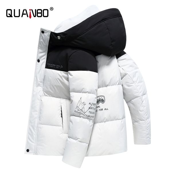 

white men's coat, thick warm et, casual, fashionable, new in 2021nrzk, Black