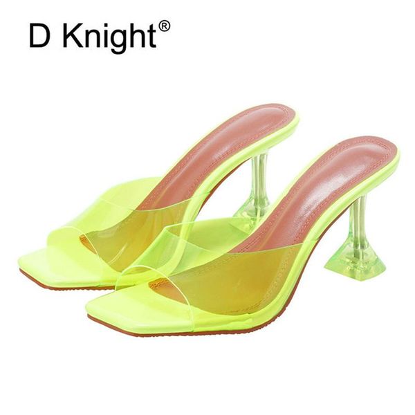 

green silver open toe high heels women pvc jelly slippers 7cm/9cm transparent perspex shoes clear sandals size 40, Black