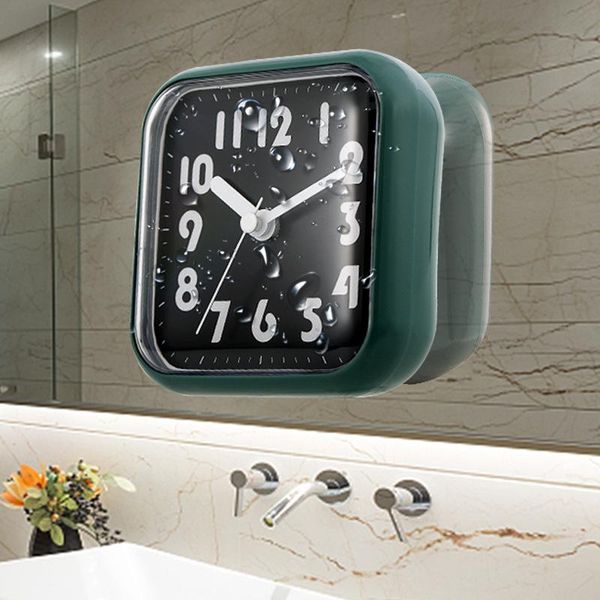 

wall-mounted waterproof water splashes bathroom wall clock shower clocks timer temperature humidity kitchen washroom timers