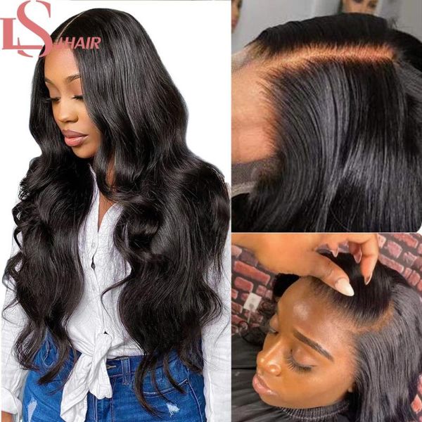 

hd lace frontal wig 5x5 front human hair preplucked bone body wave transparent wigs closure, Black;brown