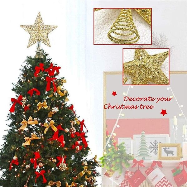 

christmas decorations 15/20cm tree star hollowed-out sparkle glitter er