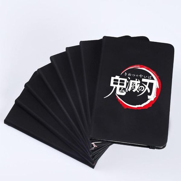 

notepads demon slayer notebook black matte notepad anime sketchbook kawaii stationery stud school office stationary journal writing book, Purple;pink