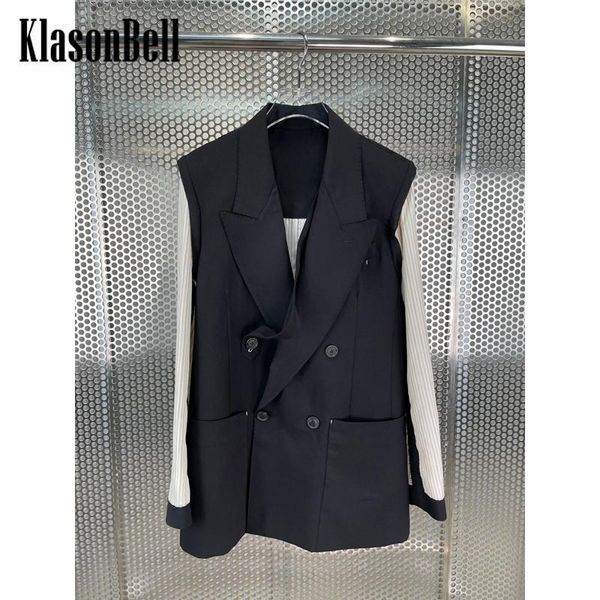 

4.17 klasonbell fashion patchwork contrast color back lace loose blazer or high waist shorts women set women's tracksuits, Gray