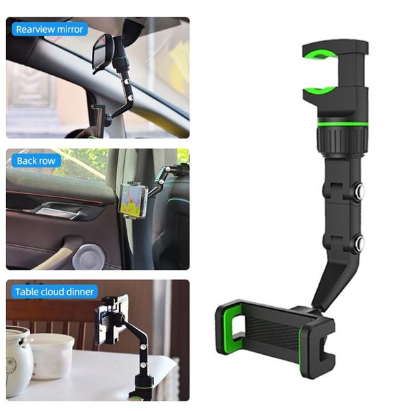 

cell phone mounts & holders universal multifunction rearview mirror holder car mount bracket for smartphone stand