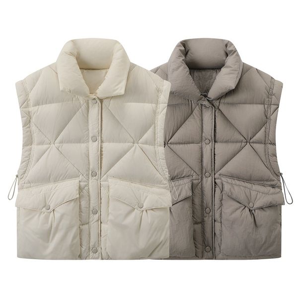 

vests pre 2021 winter loose temperament, versatile waistcoat, slim down vt, et, female 3d4k101, Black;white