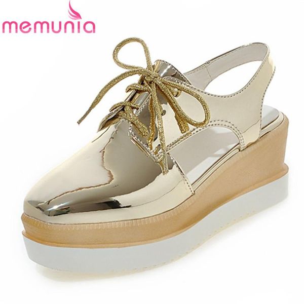 

dress shoes memunia 2021 est women pumps square toe lace up spring summer casual comfortable punk platform wedges woman, Black