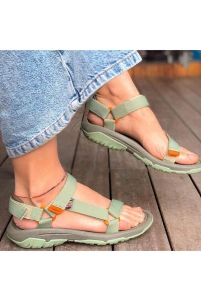 

sandals women's khaki flat bottom, Black