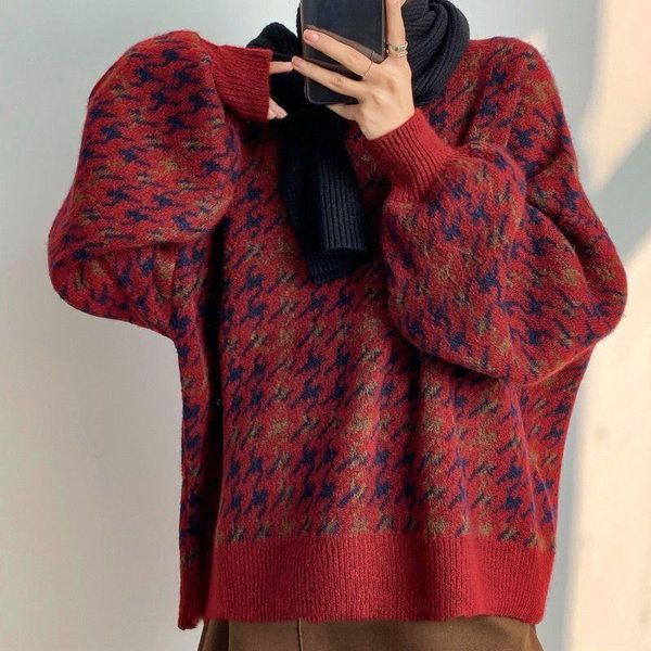 

women's sweaters women pullover patchwork loose lantern sleeve simple knitted sweater female elegant all-match trendy oversize streetwe, White;black
