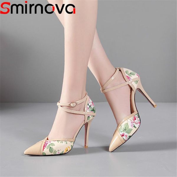 

smirnova 2021 fashion summer shoes woman pointed toe buckle pumps women wedding thin high heels plus size 33-47 dress, Black