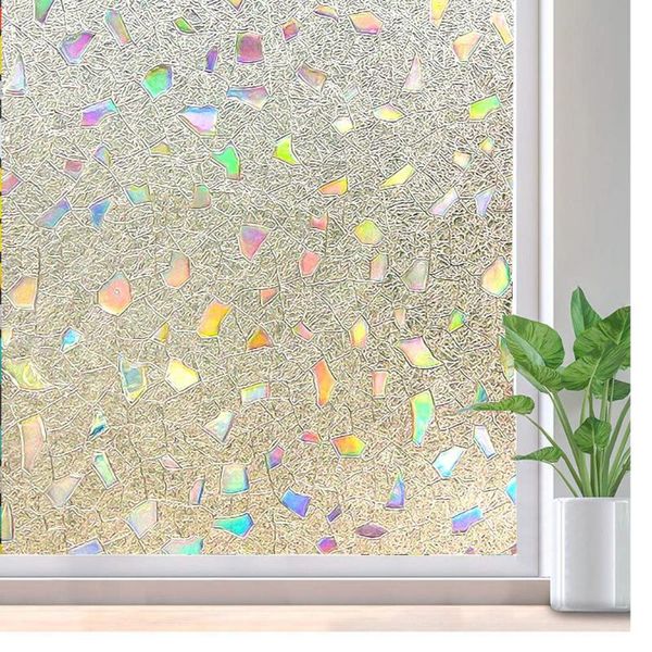 

window stickers luckyyj film privacy,no-glue static cling privacy glass 3d decor sticker anti-uv self-adhesive