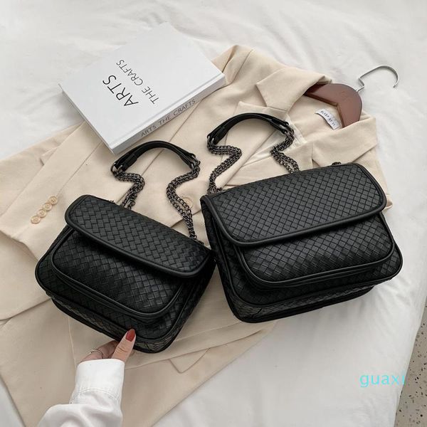 

evening bags autumn and winter ladies shoulder bag fashion woven handbags pure color luxury designer casual messenger