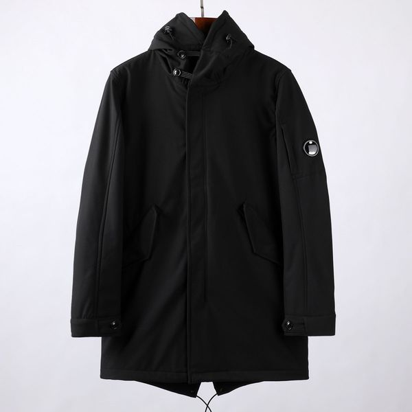 

men's jacket hoodie jacket thin cotton shell lens parka add wool jacke detachable hat outdoor brand trench coat company cp islandstones, Black;brown
