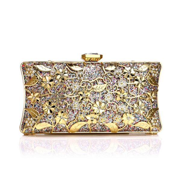 Geldbörsen Gold Brieftasche Diamanten Strass Abendtaschen Für Frauen 2021 Mode Luxus Perle Clutch Tasche Damen Party Kupplungen Geldbörsen