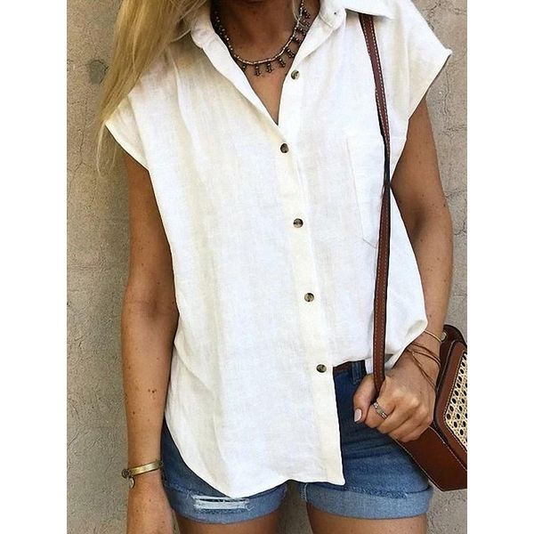 

summer women blouses fashion ladies v neck button short sleeve shirt blouse blusas girl clothing sj2225v women's & shirts, White