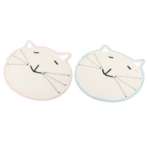 

mats & pads round cotton rope dining table mat western handmade plates bowl