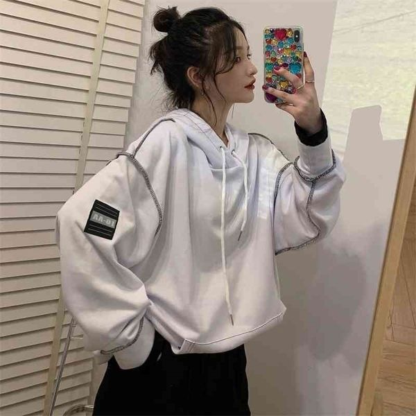 

2021 autumn tide brand sweater female student loose hooded fashion street, Black