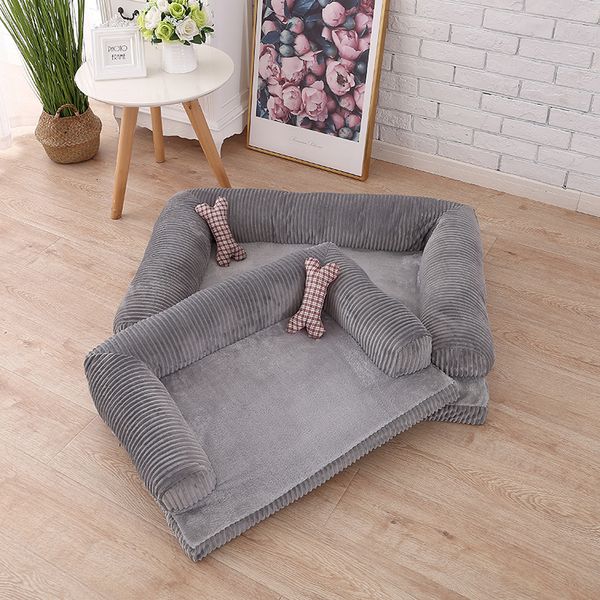

winter warm dog kennel pet sofa bed cat corduroy pad suppli