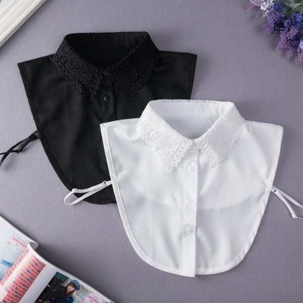 

bow ties women shirt fake collar neckwear tie vintage detachable false lapel blouse clothes decorative, Black;gray